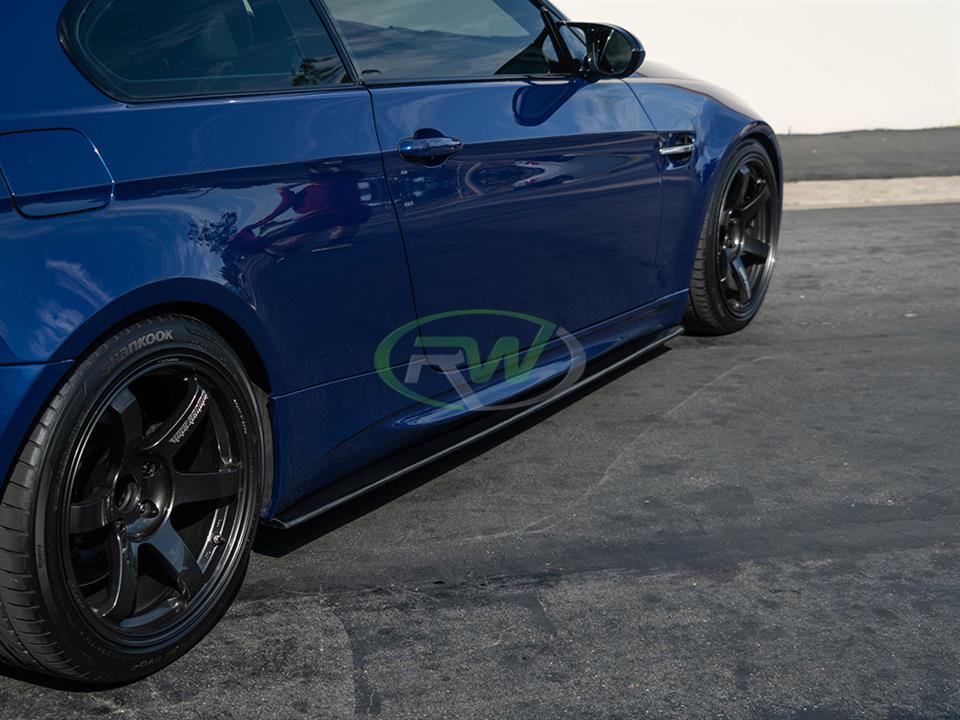 RW Carbon BMW E92 E93 M3 Carbon Fiber Side Skirt Extensions-Exterior-Silicon Valley Bimmer