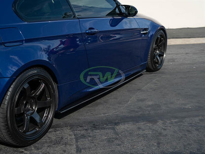 RW Carbon BMW E92 E93 M3 Carbon Fiber Side Skirt Extensions-Exterior-Silicon Valley Bimmer