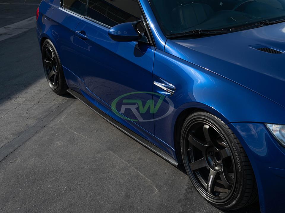 RW Carbon BMW E92 E93 M3 Carbon Fiber Side Skirt Extensions-Exterior-Silicon Valley Bimmer