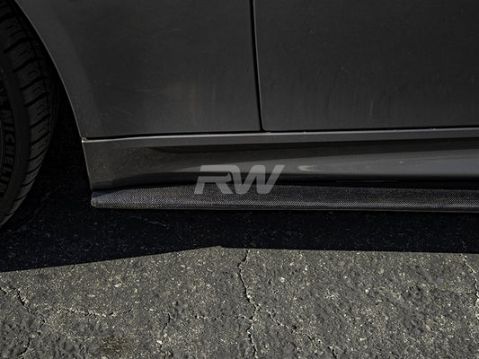 RW Carbon BMW E92 E93 M3 Carbon Fiber Side Skirt Extensions-Exterior-Silicon Valley Bimmer