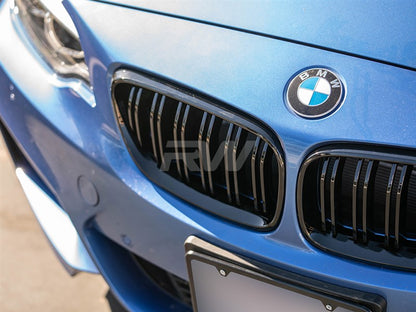 RW Carbon BMW F22 F23 F87 Double Slat Gloss Black Grilles-Exterior-Silicon Valley Bimmer