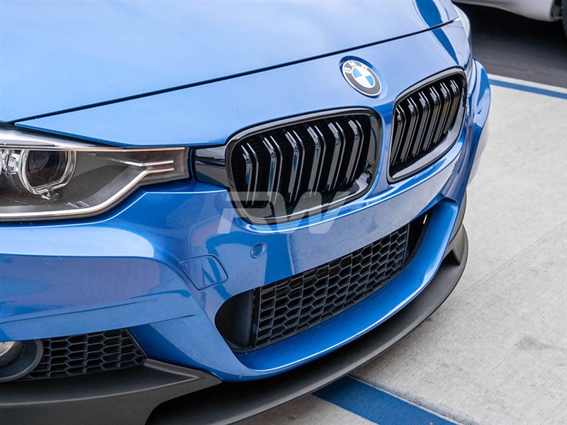 RW Carbon BMW F30 F31 Double Slat Gloss Black Grilles-Exterior-Silicon Valley Bimmer