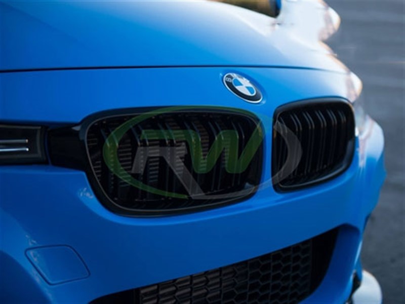RW Carbon BMW F30 F31 Double Slat Gloss Black Grilles-Exterior-Silicon Valley Bimmer
