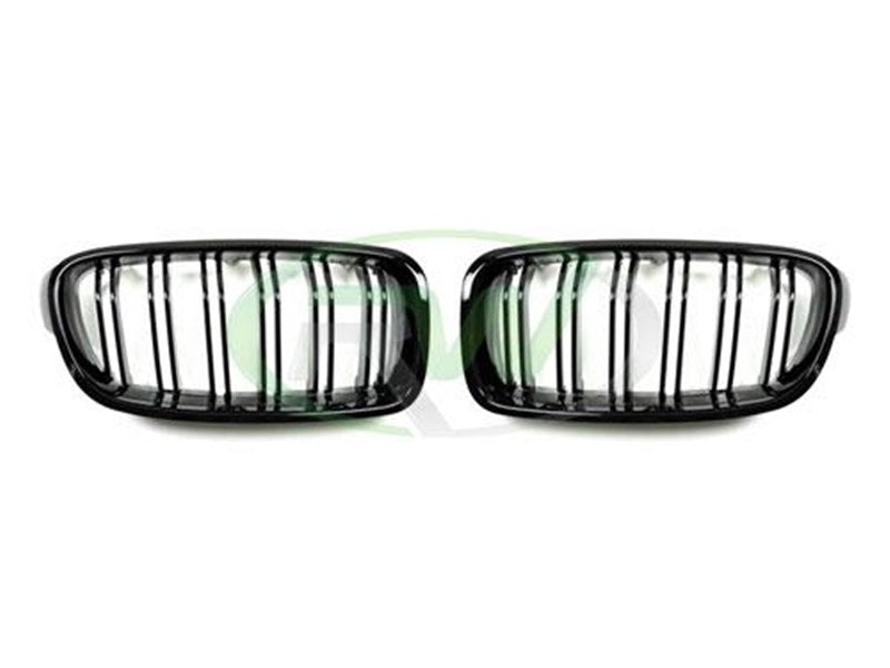 RW Carbon BMW F30 F31 Double Slat Gloss Black Grilles-Exterior-Silicon Valley Bimmer
