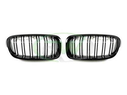 RW Carbon BMW F30 F31 Double Slat Gloss Black Grilles-Exterior-Silicon Valley Bimmer