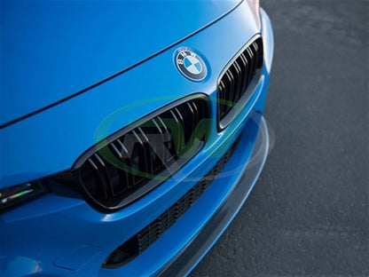 RW Carbon BMW F30 F31 Double Slat Gloss Black Grilles-Exterior-Silicon Valley Bimmer