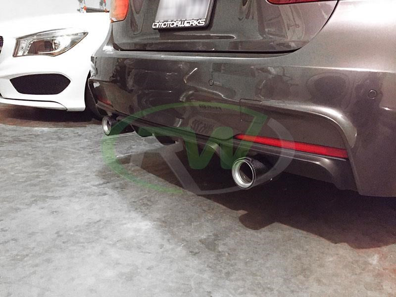 RW Carbon BMW F30 F31 Performance Style Satin Black Diffuser-Exterior-Silicon Valley Bimmer