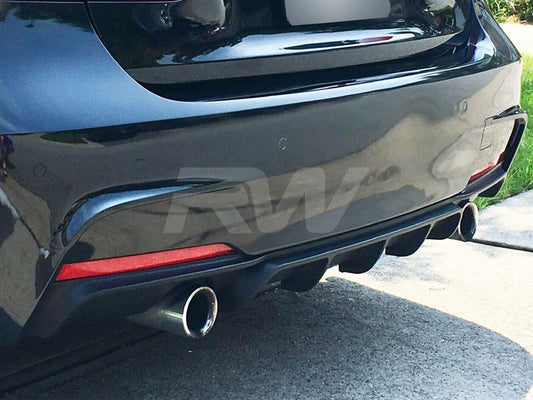RW Carbon BMW F30 F31 Performance Style Satin Black Diffuser-Exterior-Silicon Valley Bimmer