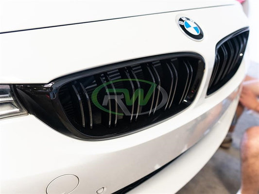 RW Carbon BMW F32 F33 F36 F80 F82 F83 Gloss Black Grilles-Exterior-Silicon Valley Bimmer