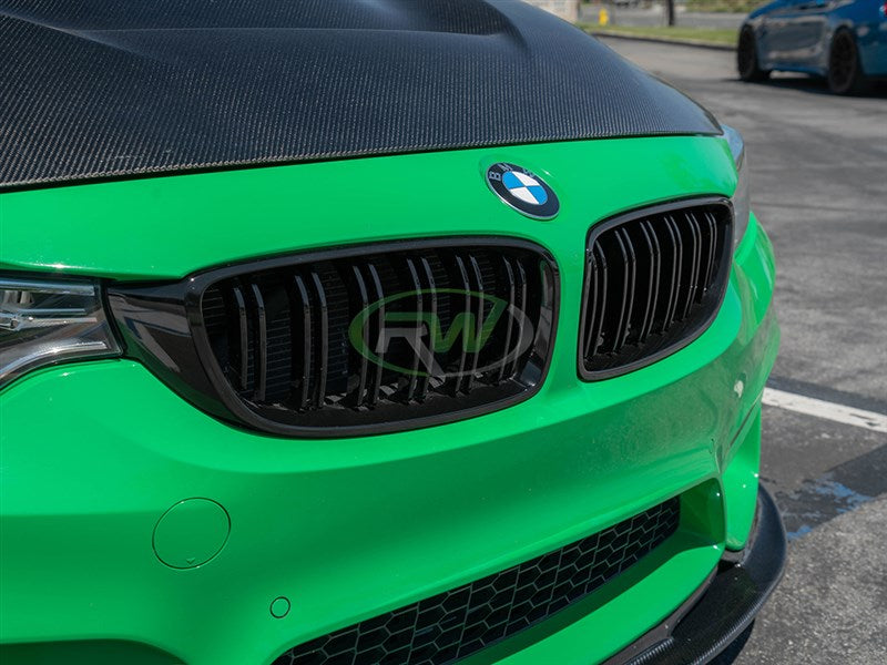 RW Carbon BMW F32 F33 F36 F80 F82 F83 Gloss Black Grilles-Exterior-Silicon Valley Bimmer