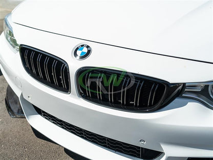 RW Carbon BMW F32 F33 F36 F80 F82 F83 Gloss Black Grilles-Exterior-Silicon Valley Bimmer