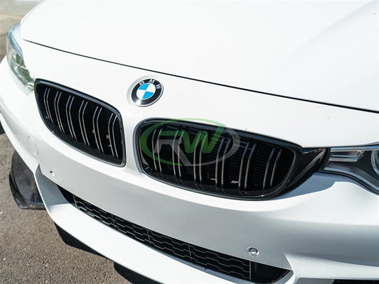 RW Carbon BMW F32 F33 F36 F80 F82 F83 Gloss Black Grilles-Exterior-Silicon Valley Bimmer