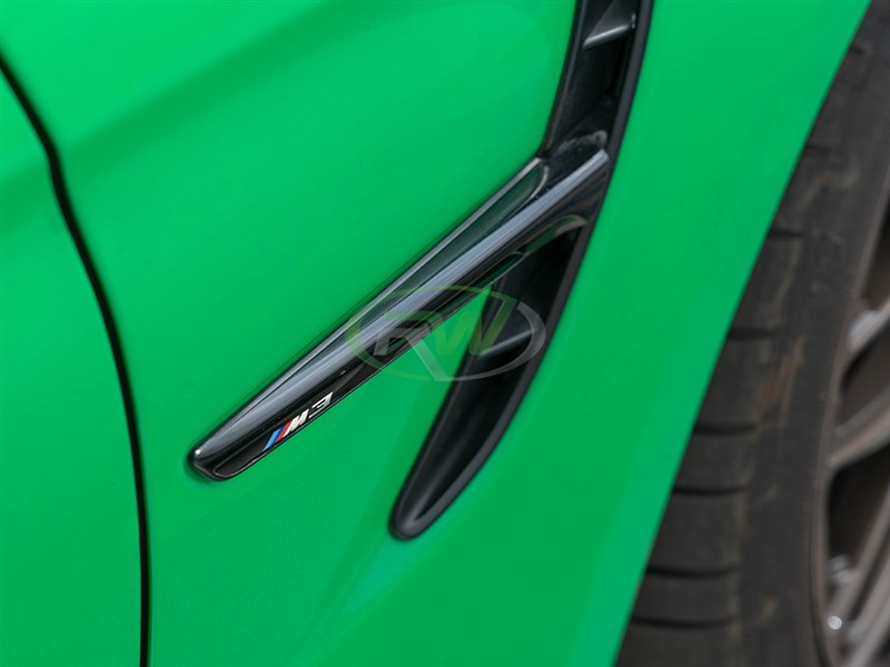 RW Carbon BMW F80 F82 F83 M3 M4 Gloss Black Fender Trim-Exterior-Silicon Valley Bimmer