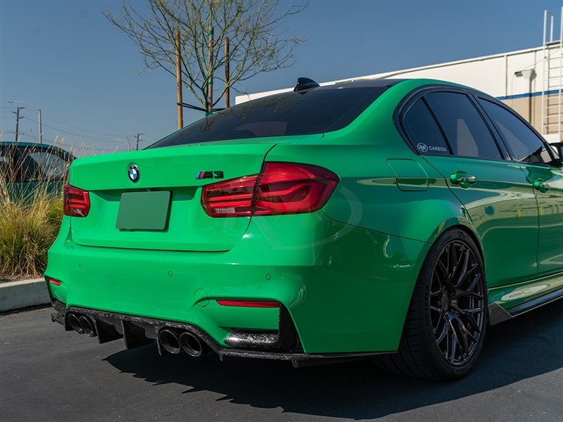 RW Carbon BMW F8X Forged Carbon Fiber Rear Bumper Splitters-Exterior-Silicon Valley Bimmer