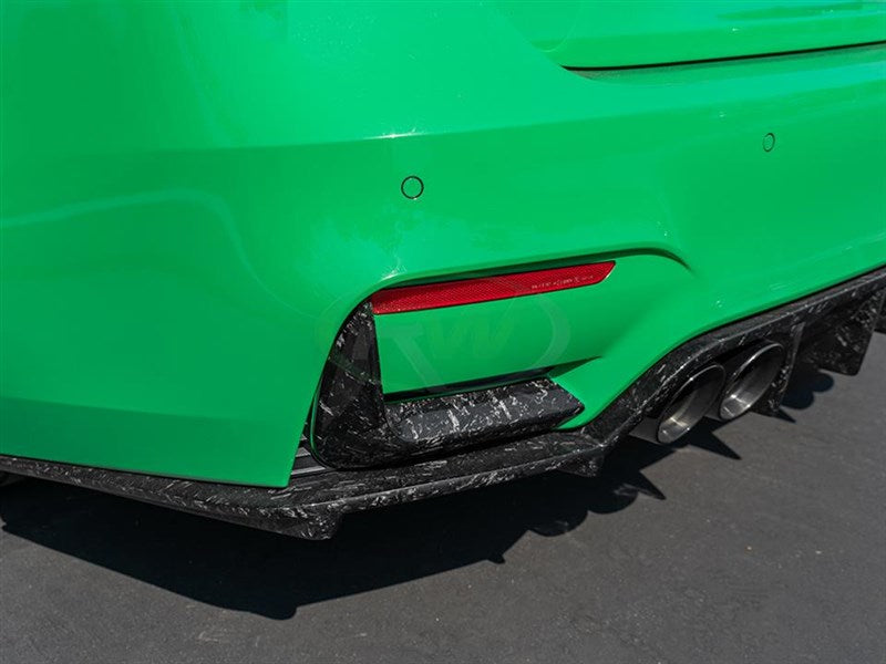 RW Carbon BMW F8X Forged Carbon Fiber Rear Bumper Splitters-Exterior-Silicon Valley Bimmer
