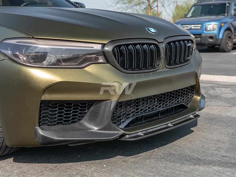 RW Carbon BMW F90 M5 Carbon Fiber Center Lip Spoiler-Exterior-Silicon Valley Bimmer