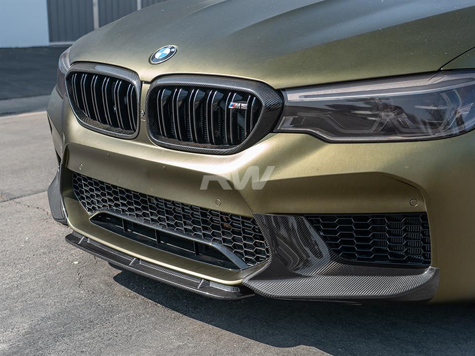 RW Carbon BMW F90 M5 Carbon Fiber Center Lip Spoiler-Exterior-Silicon Valley Bimmer