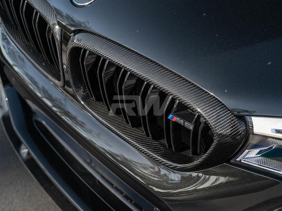 RW Carbon BMW F90 M5 Carbon Fiber Grille Surrounds-Exterior-Silicon Valley Bimmer
