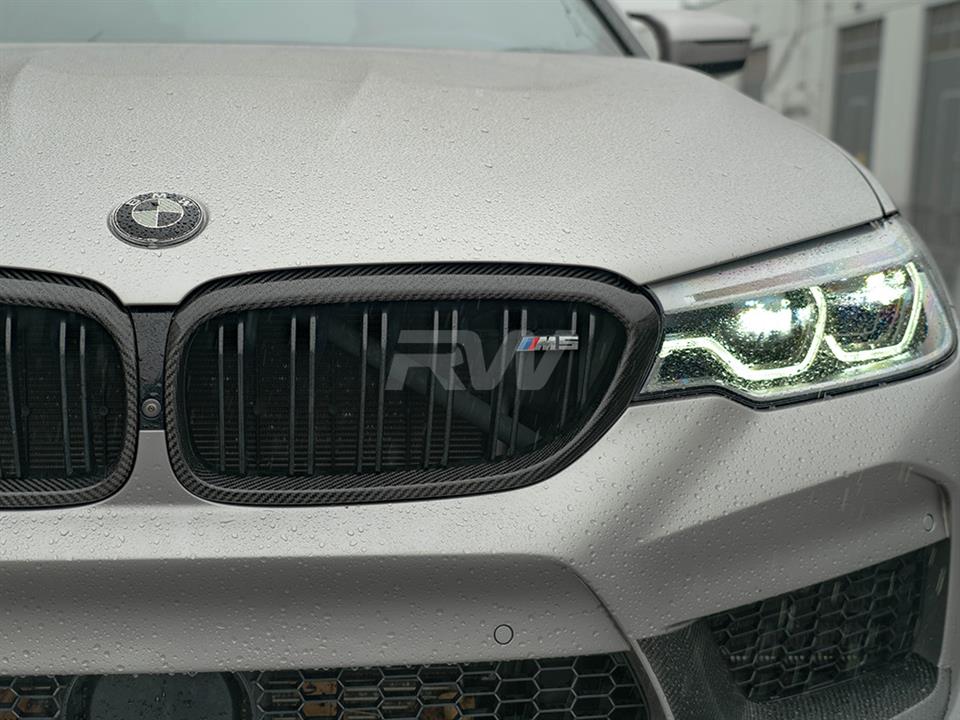 RW Carbon BMW F90 M5 Carbon Fiber Grille Surrounds-Exterior-Silicon Valley Bimmer