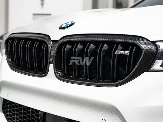 RW Carbon BMW F90 M5 Carbon Fiber Grille Surrounds-Exterior-Silicon Valley Bimmer