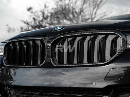 RW Carbon BMW F90 M5 G30 LCI CF Replacement Grille-Exterior-Silicon Valley Bimmer