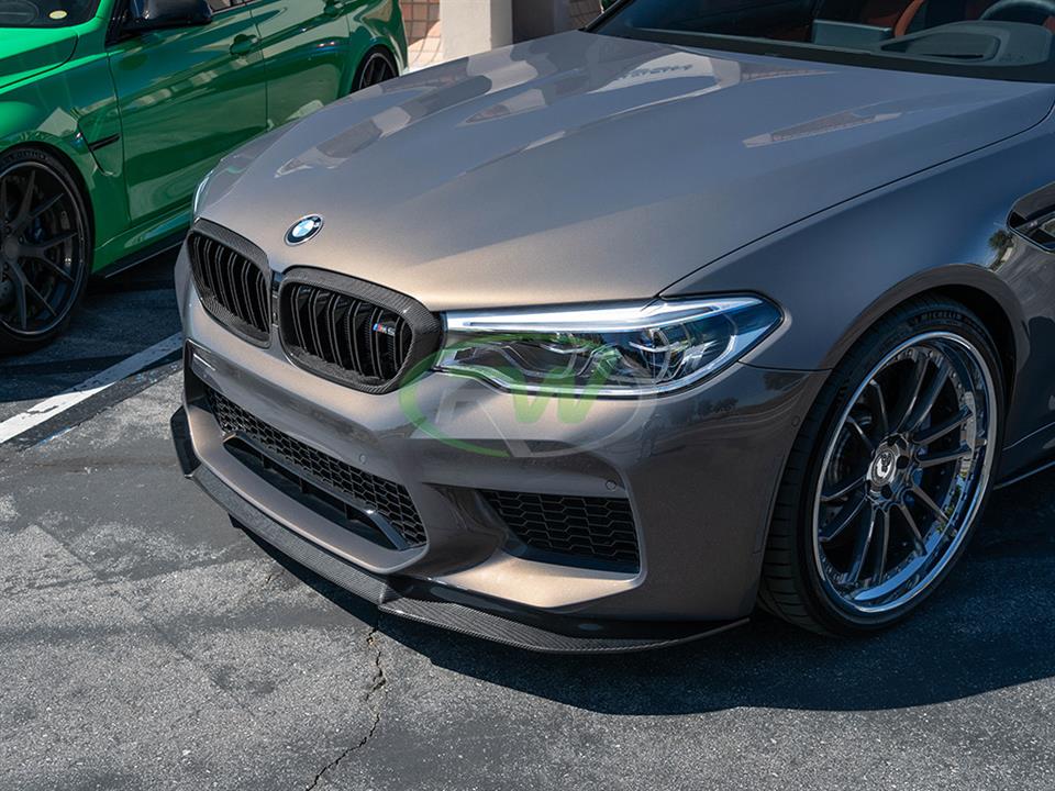 RW Carbon BMW F90 M5 RWS Carbon Fiber Front Lip Spoiler-Exterior-Silicon Valley Bimmer
