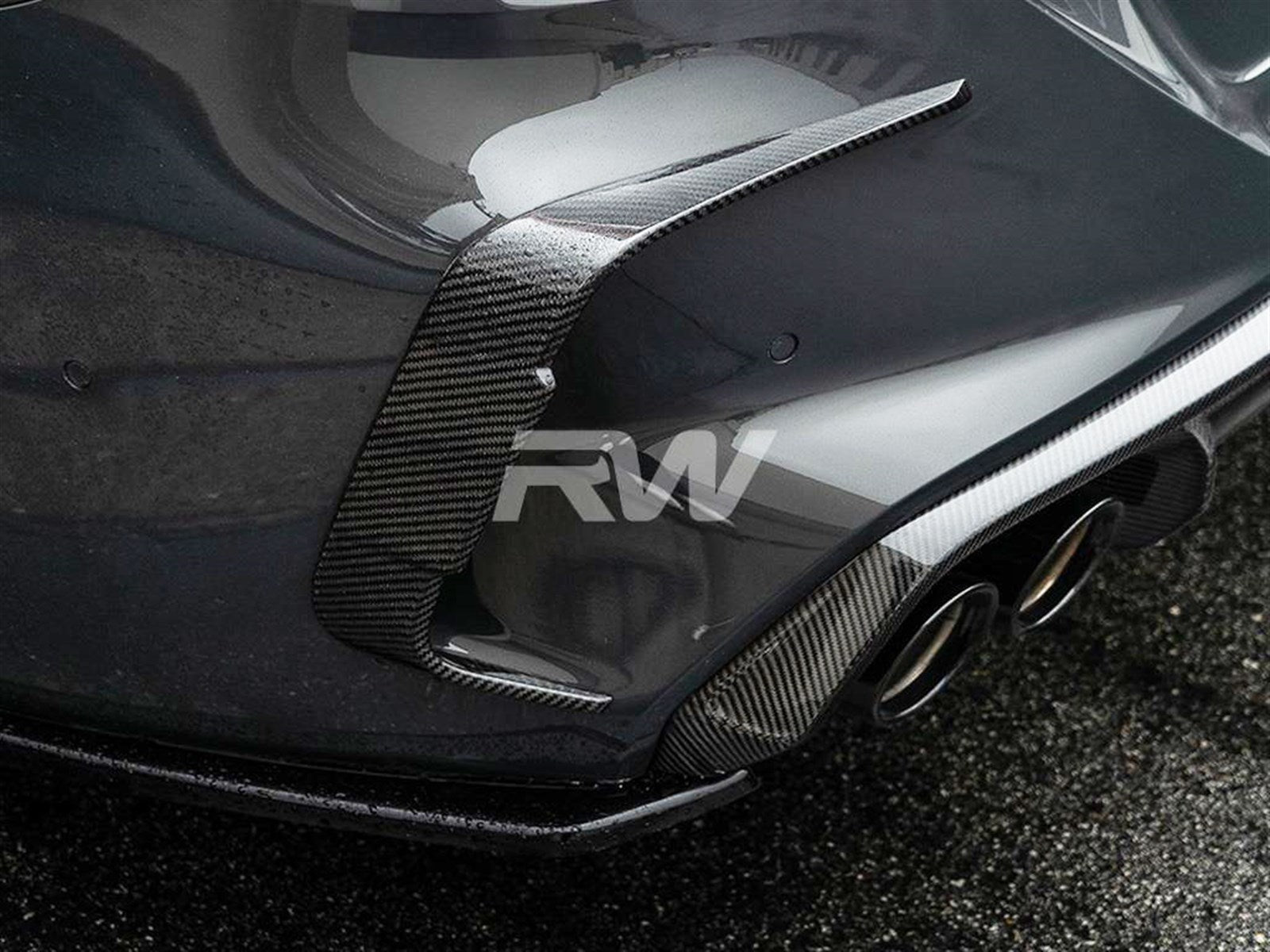 RW Carbon BMW F91/F92 M8 Carbon Fiber Rear Bumper Trims-Exterior-Silicon Valley Bimmer
