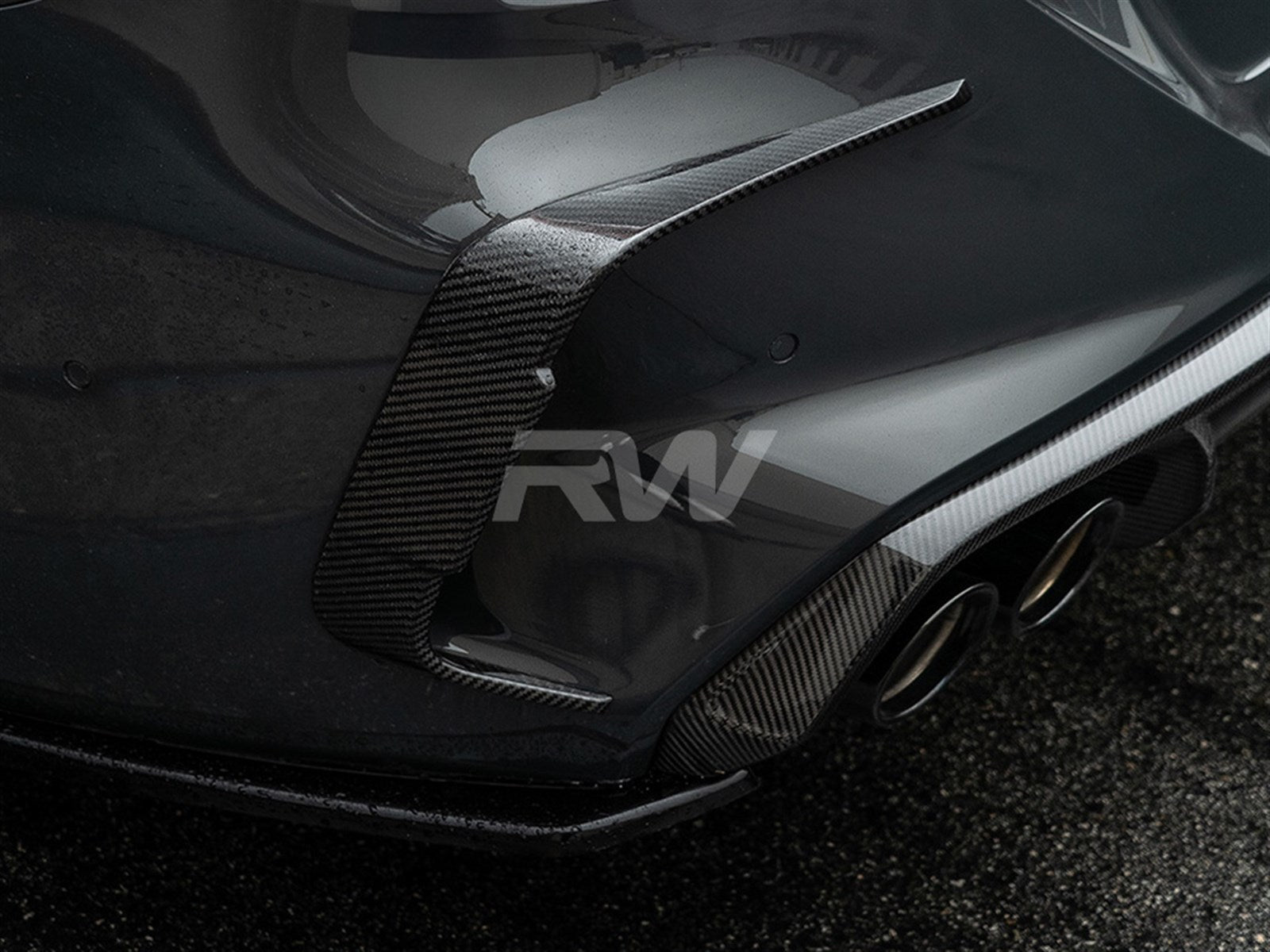 RW Carbon BMW F93 M8 Carbon Fiber Rear Bumper Trims-Exterior-Silicon Valley Bimmer