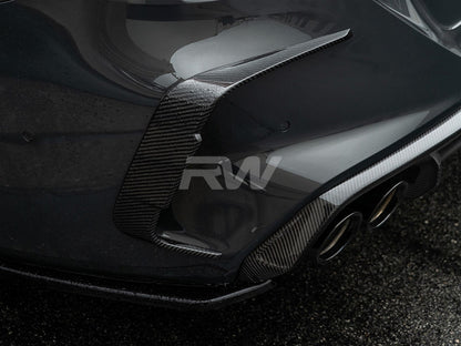 RW Carbon BMW F93 M8 Carbon Fiber Rear Bumper Trims-Exterior-Silicon Valley Bimmer