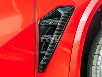 RW Carbon BMW F95 X5M Carbon Fiber Side Vent Covers-Exterior-Silicon Valley Bimmer