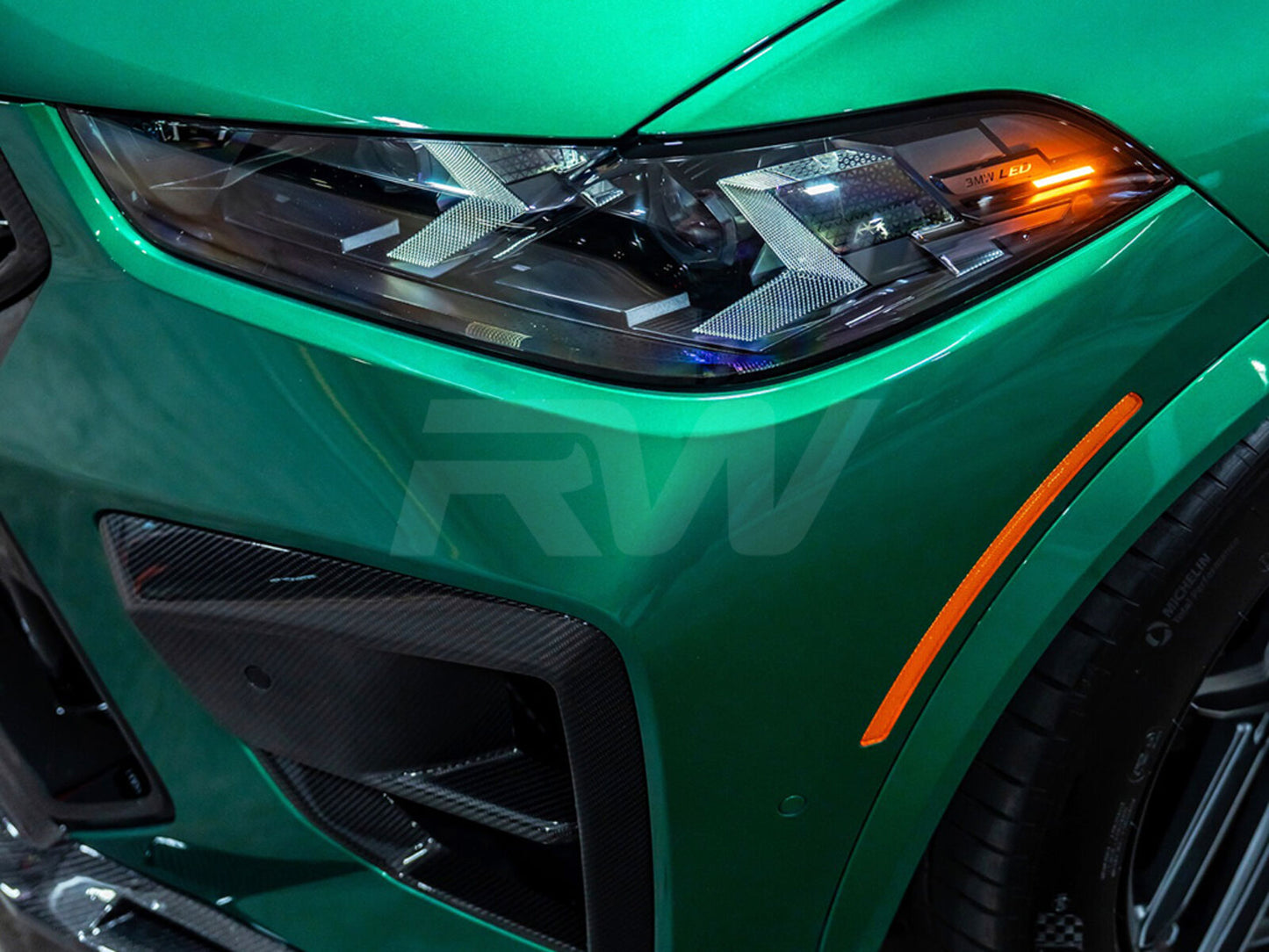 RW Carbon BMW F95 X5M F96 X6M LCI CF Front Replacement Trims-Exterior-Silicon Valley Bimmer