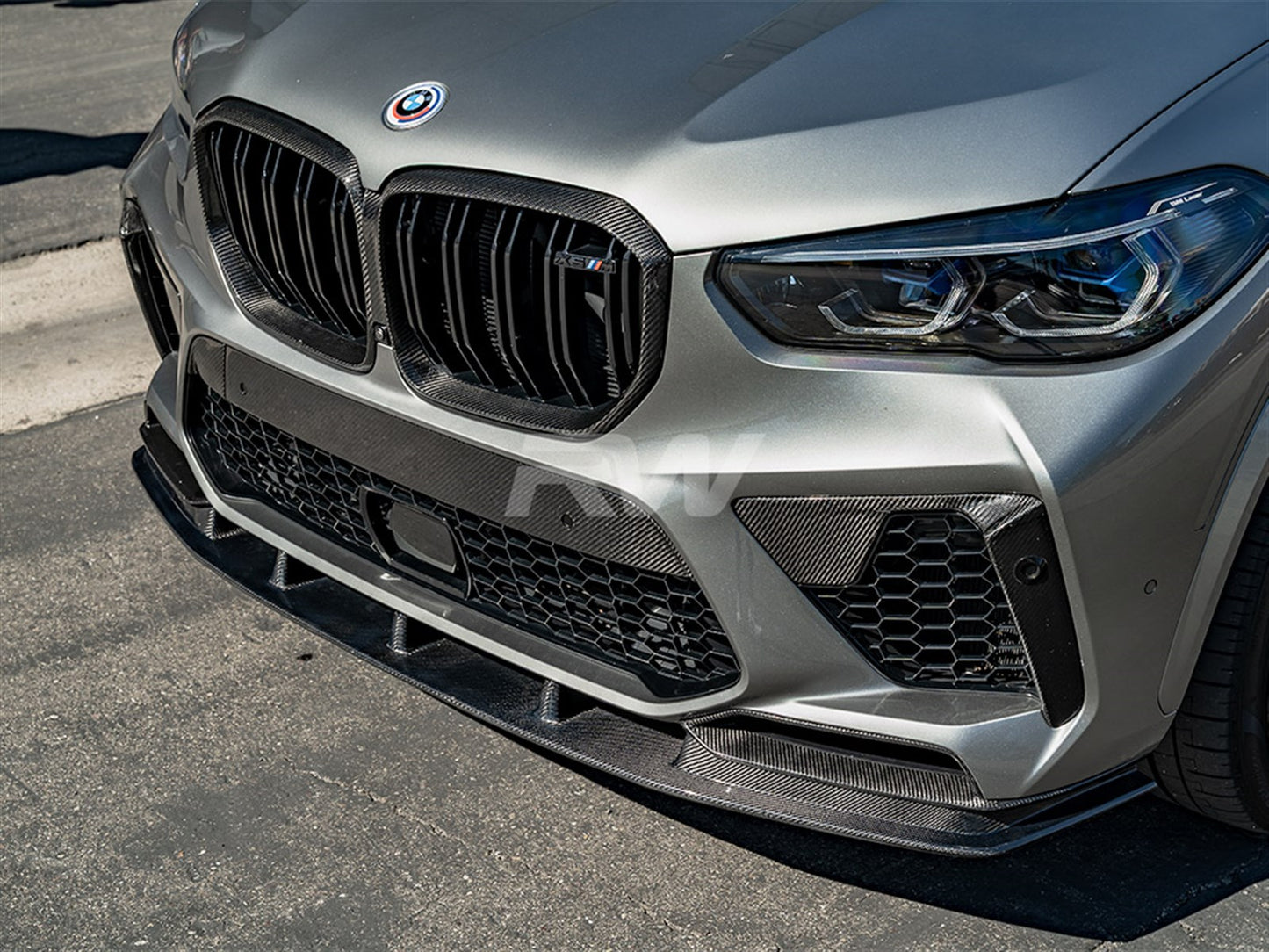 RW Carbon BMW F95 X5M Pre LCI CF Front Bumper Trim-Exterior-Silicon Valley Bimmer