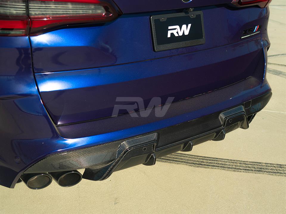 RW Carbon BMW F95 X5M/F96 X6M RWS Carbon Fiber Diffuser-Exterior-Silicon Valley Bimmer