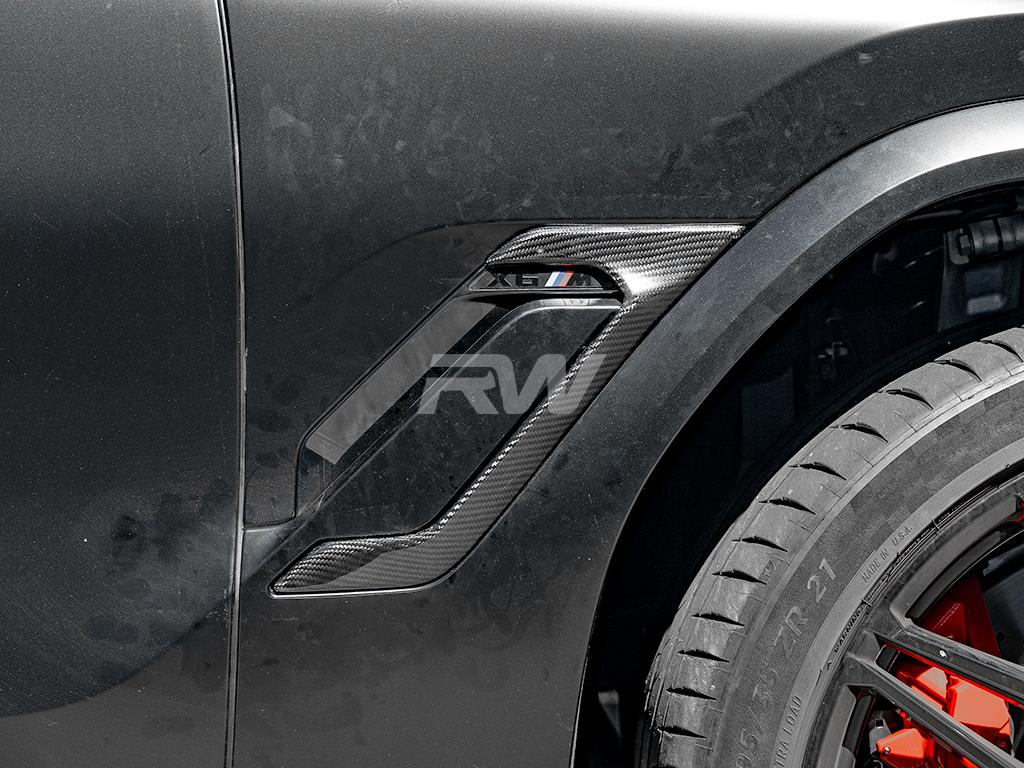 RW Carbon BMW F96 X6M Carbon Fiber Side Vent Covers-Exterior-Silicon Valley Bimmer