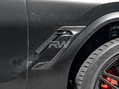 RW Carbon BMW F96 X6M Carbon Fiber Side Vent Covers-Exterior-Silicon Valley Bimmer