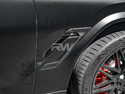RW Carbon BMW F96 X6M Carbon Fiber Side Vent Covers-Exterior-Silicon Valley Bimmer