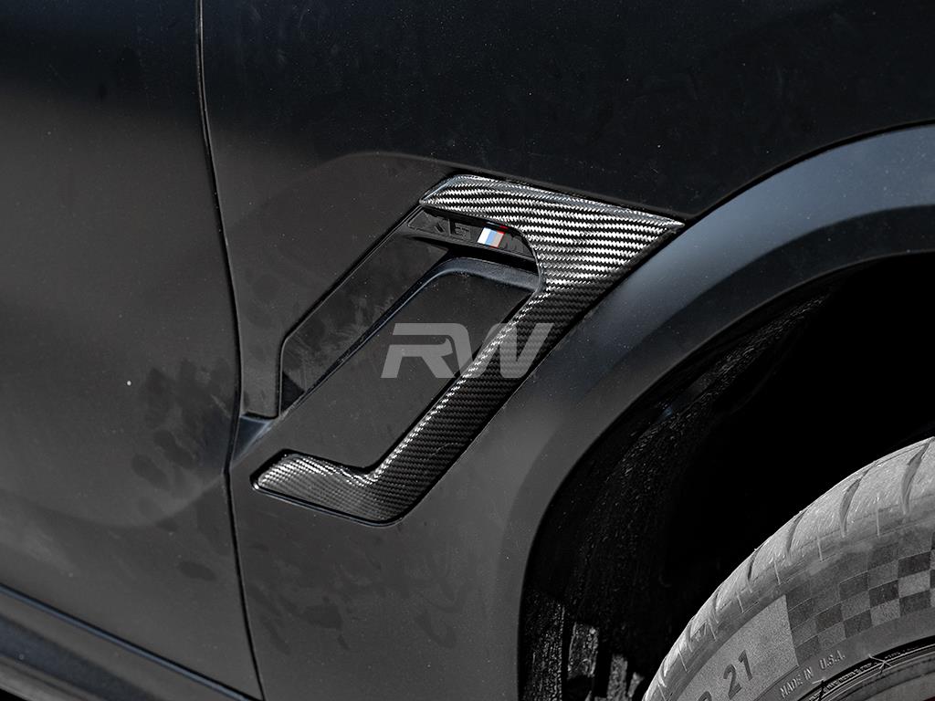 RW Carbon BMW F96 X6M Carbon Fiber Side Vent Covers-Exterior-Silicon Valley Bimmer