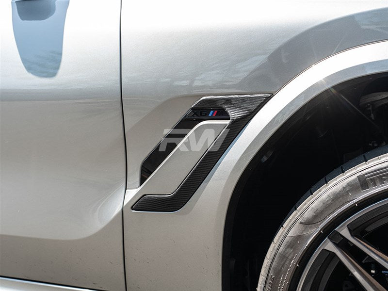 RW Carbon BMW F96 X6M Carbon Fiber Side Vent Covers-Exterior-Silicon Valley Bimmer