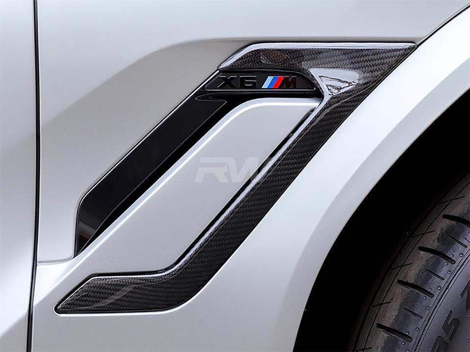 RW Carbon BMW F96 X6M Carbon Fiber Side Vent Covers-Exterior-Silicon Valley Bimmer