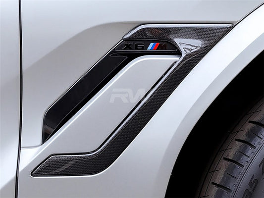 RW Carbon BMW F96 X6M Carbon Fiber Side Vent Covers-Exterior-Silicon Valley Bimmer