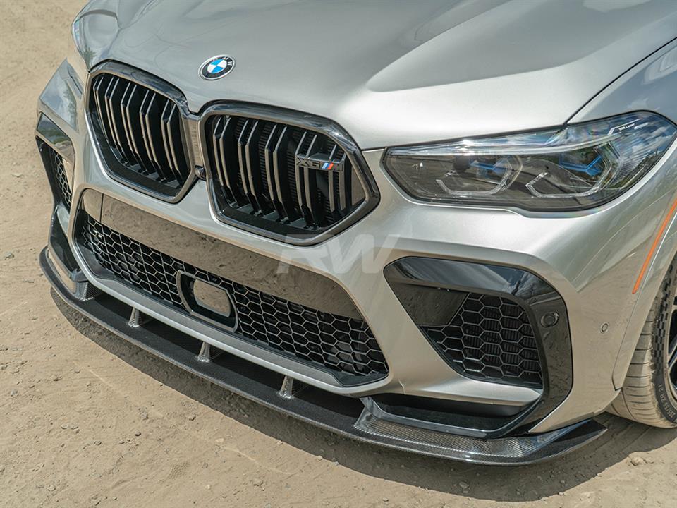 RW Carbon BMW F96 X6M RWS Carbon Fiber Front Lip-Exterior-Silicon Valley Bimmer