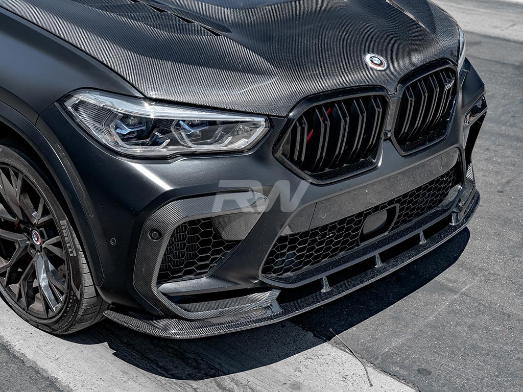 RW Carbon BMW F96 X6M RWS Carbon Fiber Front Lip-Exterior-Silicon Valley Bimmer