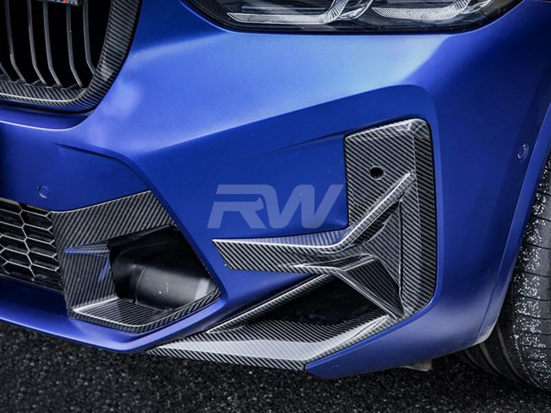 RW Carbon BMW F97 X3M F98 X4M LCI CF Front Bumper Trims-Exterior-Silicon Valley Bimmer