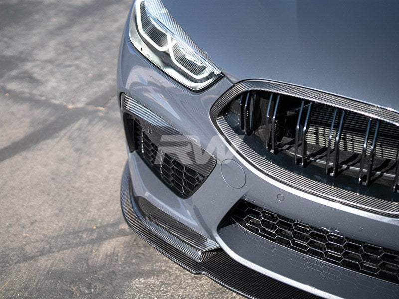 RW Carbon BMW F9X M8 Carbon Fiber Front Bumper Duct Trims-Exterior-Silicon Valley Bimmer