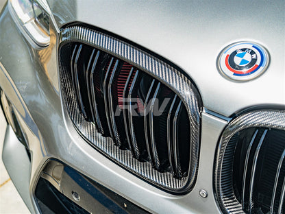 RW Carbon BMW G01 G02 F97 F98 Pre LCI Dual Slat CF Grilles-Exterior-Silicon Valley Bimmer
