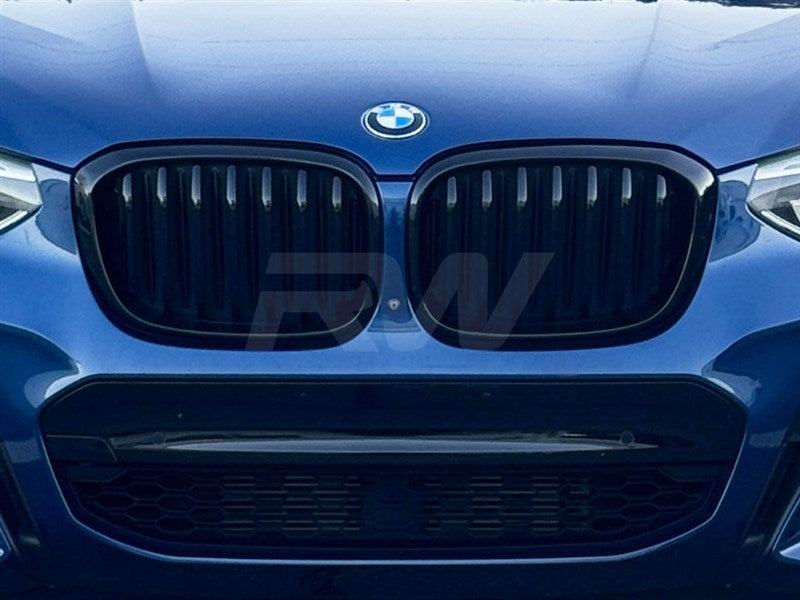 RW Carbon BMW G01 X3 G02 X4 Gloss Black Grilles-Exterior-Silicon Valley Bimmer