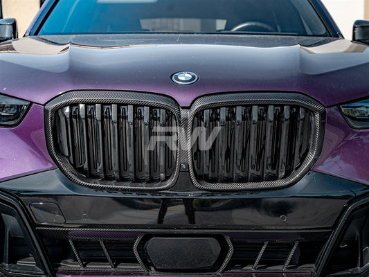 RW Carbon BMW G05 X5 LCI Carbon Fiber Grille Surrounds-Exterior-Silicon Valley Bimmer