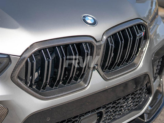 RW Carbon BMW G06 X6 F96 X6M CF Grille Surrounds-Exterior-Silicon Valley Bimmer