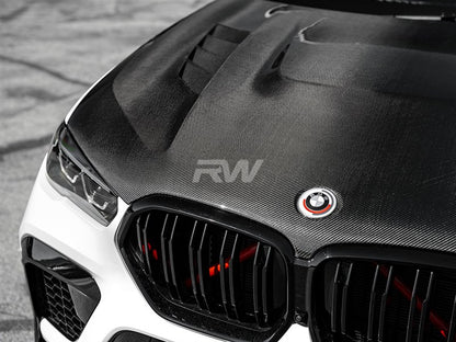 RW Carbon BMW G06 X6 F96 X6M Carbon Fiber Hood-Exterior-Silicon Valley Bimmer