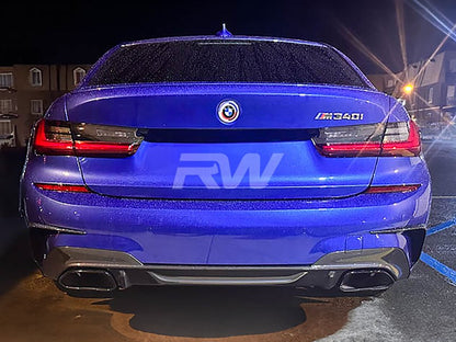 RW Carbon BMW G20 3-Series Carbon Fiber Rear Bumper Trims-Exterior-Silicon Valley Bimmer
